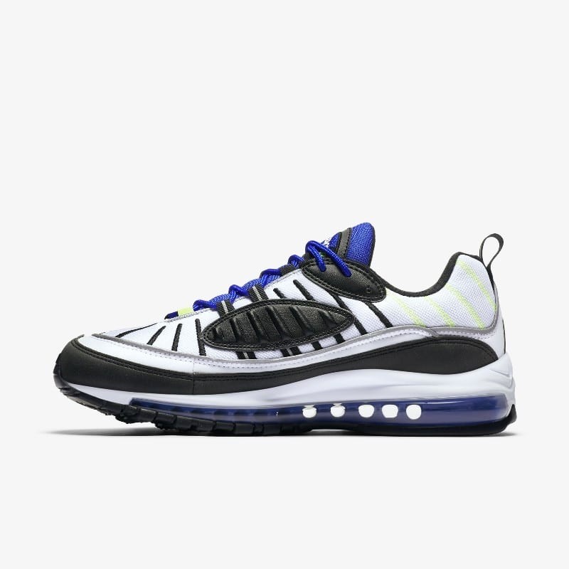 Air max 98 white and cheap blue